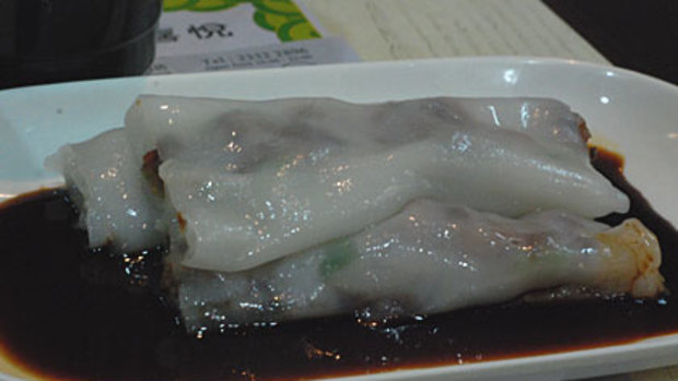 Barbecue pork rice rolls.