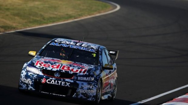 Agonisingly close: Jamie Whincup chased victory until the very end of the Bathurst 1000.