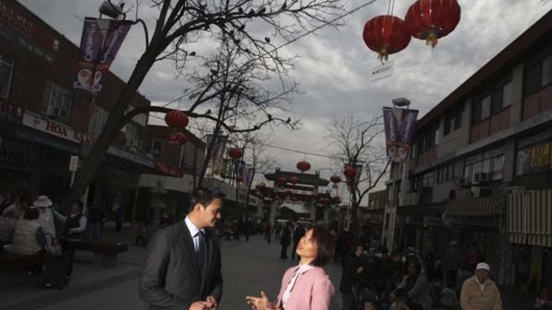 Huge swings ... the federal Liberal candidate Thomas Dang and the state candidate Dai Le.