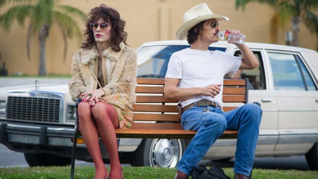 Jared Leto and Matthew McConaughey, right, give startling performances in <em>Dallas Buyers Club</em>.
