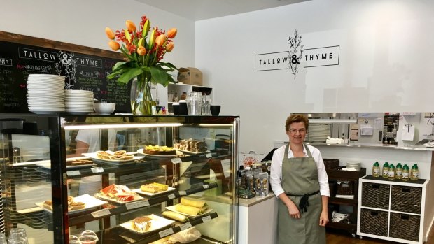Owner Jayne McLaren inside Braddon cafe Tallow and Thyme, formerly Paleo Cafe.