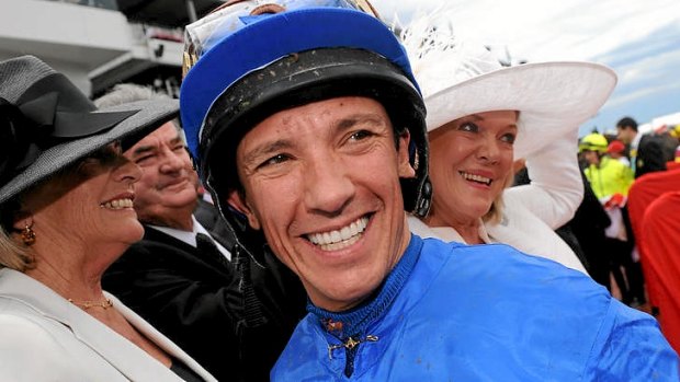 Frankie Dettori smiles after riding in his last Melbourne Cup earlier this month.
