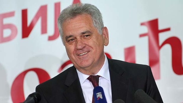 Presidential candidate and leader of the nationalist Serbian Progressive Party, Tomislav Nikolic.