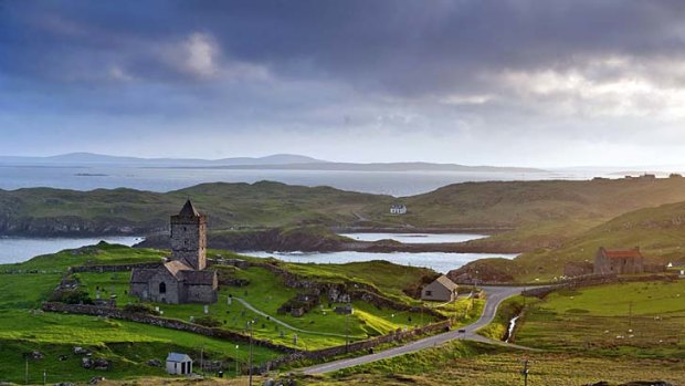 Loom with a view ... 15th-century St Clement's church on the Isle of Harris.