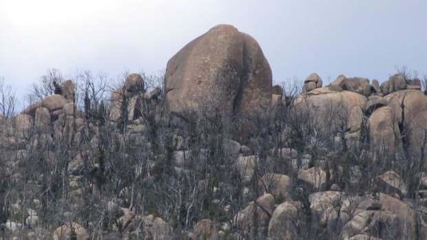 Imposing: Split Rock just after the 2003 bushfires.