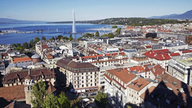Swiss base: The city of Geneva.