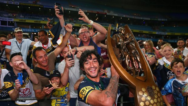 Massive numbers watched Johnathan Thurston's Cowboys carry off the NRL trophy.