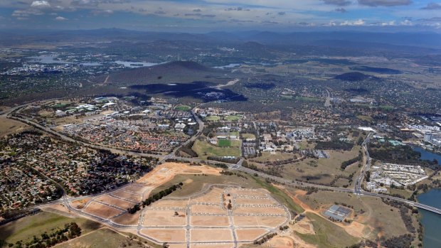 Aerial shots of the new suburb of Lawson taken in February 2015.