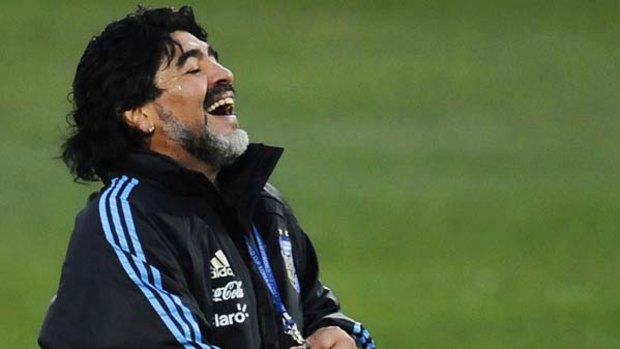 Diego Maradona ... refused to speak at the press conference until Thomas Mueller had left the stage.