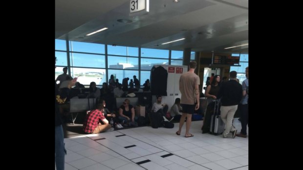 Brisbane Airport passengers were left stranded by fog.