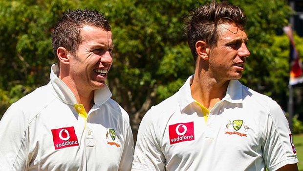 Double trouble ... Peter Siddle, left and James Pattinson.