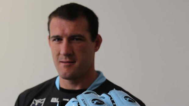 Charity clodhoppers ... Paul Gallen with his Make A Wish boots.