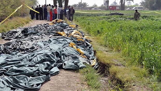 Remains of the hot air balloon that caught fire and exploded over Luxor during a sunrise flight.