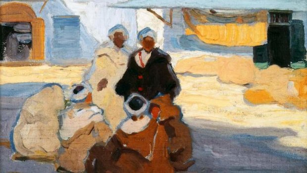 <i>Men in the Market Place, Tangier</i> (detail).