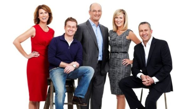 The <i>Sunrise</i> team before Samantha Armytage took the main chair.