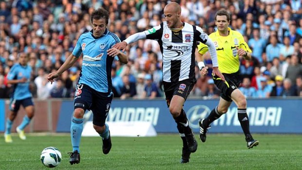 All eyes on ... more than 35,000 watched  superstar Alessandro Del Piero and his Sydney FC teammates take on the Newcastle Jets at Allianz Stadium last night.