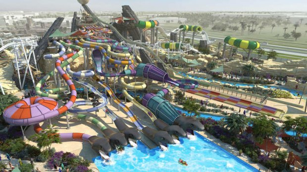 Water park ... an artist's impression of the Yas Waterworld in Abu Dhabi.