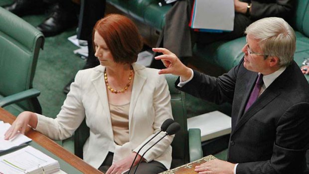 Leadership struggle ... Julia Gillard and Kevin Rudd appear to be at odds.