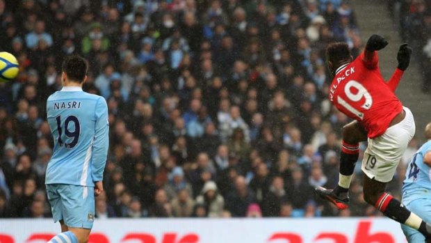 Welbeck, well back into the net &#8230; Manchester United's Danny Welbeck scores against Manchester City in his side's 3-2 win.
