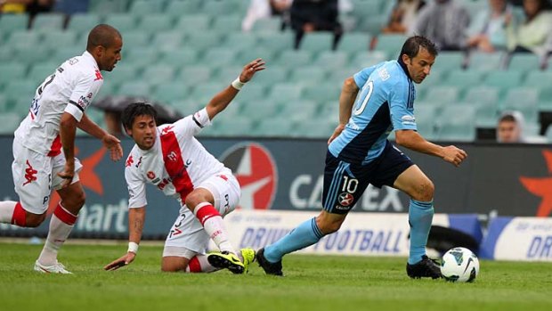 Classy &#8230; Alessandro Del Piero splits the Heart defence at Allianz Stadium on Sunday. His inch-perfect cross allowed Rhyan Grant to score the winner.