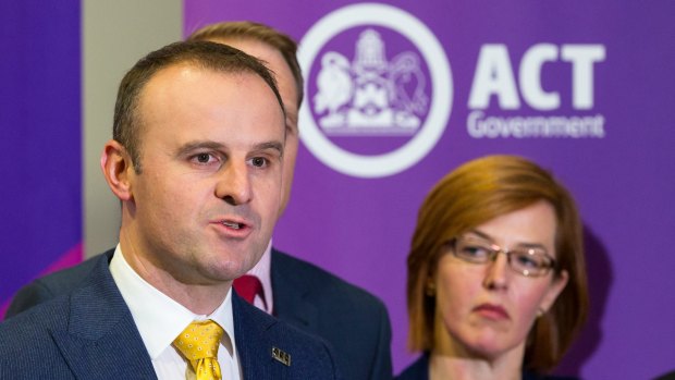 Chief Minister Andrew Barr handing down the ACT budget on Tuesday.