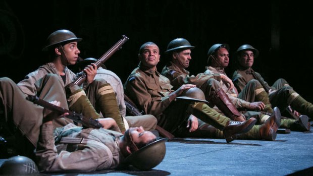 A scene from Black Diggers, performed during the 2014 Sydney Festival.
