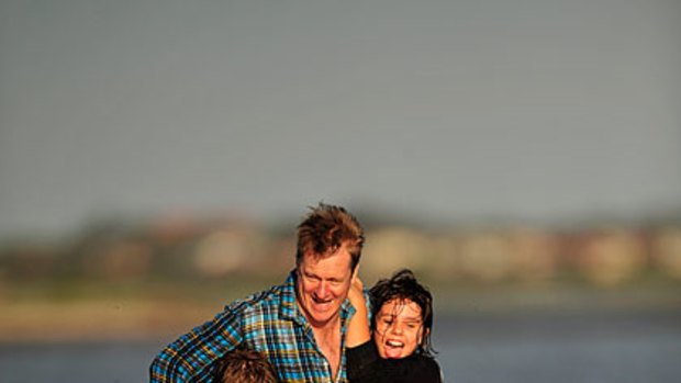 Special times ... William McInnes with his daughter Stella (left) and her friend Grace.