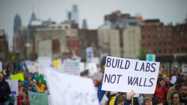 Demonstrators in the March for Science in Philadelphia.