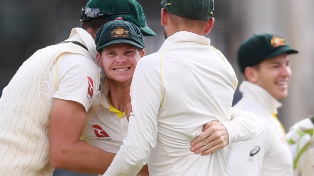 Leading light: Steve Smith savours his first Ashes series win as captain.