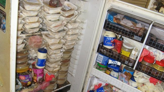 Meal on Wheels containers piled up in the fridge of a 79-year-old Caulfield woman.