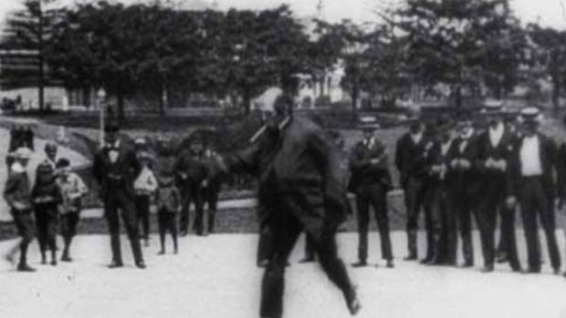 A screen grab from what is believed to be Australia's oldest surviving film, Patineur Grotesque.
