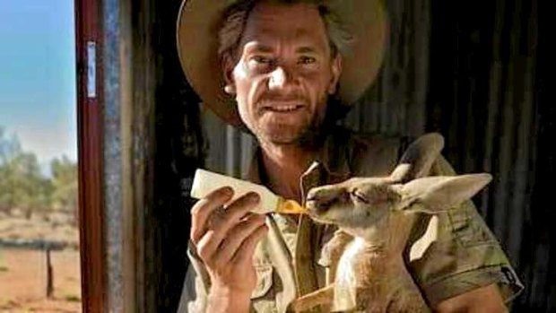 Animal rescuer Chris ''Brolga'' Barnes, aka Kangaroo Dundee.