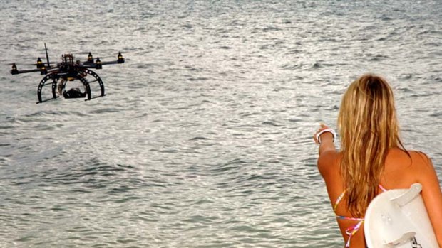 "Intrusive" technology ... a drone at the beach.