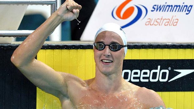 Cameron McEvoy after winning the final of the men's 100 metre freestyle in Brisbane on Friday.