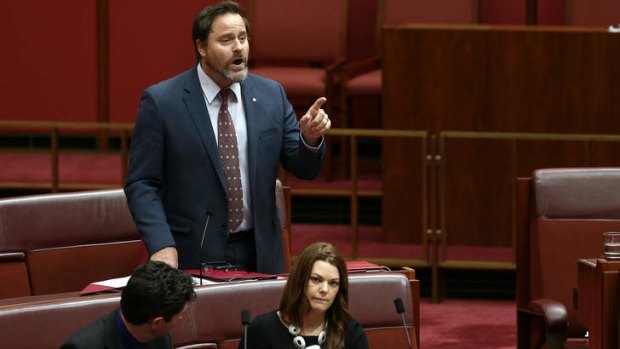 Greens Senator Peter Whish-Wilson speaks in the Senate against the repeal of the mining tax.