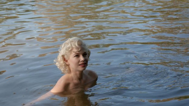 Somebody hand me a towel: Michelle Williams puts in a good Monroe impersonation in <i>My Week with Marilyn</i>.