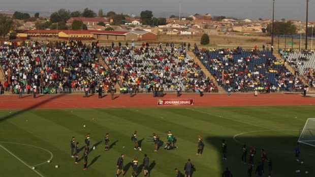 The big guns hit town ... the popular Brazilians draw a big crowd at their training base in Dobsonville, Soweto, during the week.