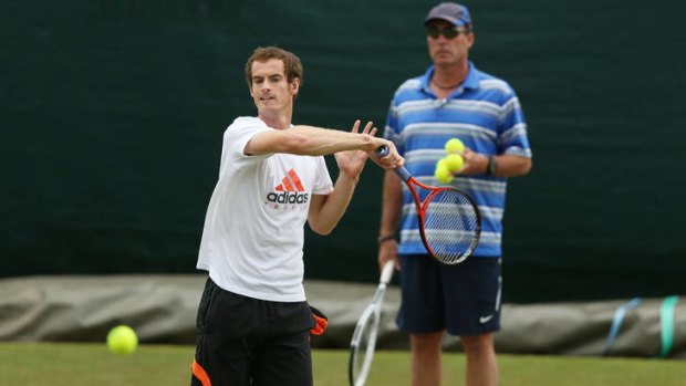 Code of silence ... Andy Murray is watched closely by coach Ivan Lendl.