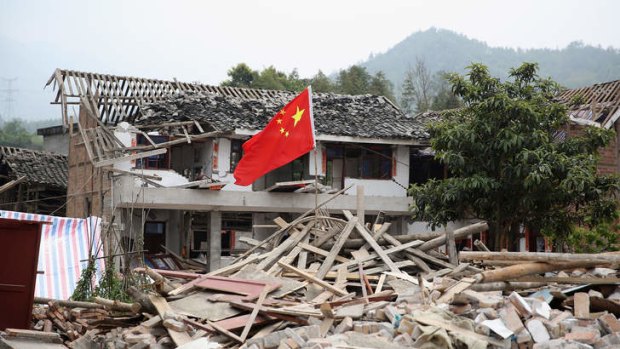 Fault lines: Rubble from a collapsed building in Chengdu after the  earthquake hit Sichuan Province.