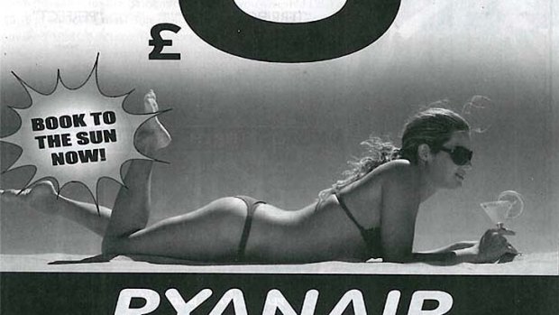 Not hot enough for bikinis ... Ryanair's ad has been banned.