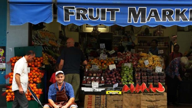 In a pickle &#8230; Joseph Galluzzo, outside his vegetable shop in Glebe, fears the supermarket price cuts will drive independent grocers like him out of business.