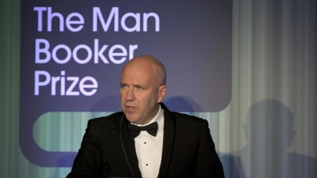 "Novels are life, or they are nothing": Richard Flanagan speaks after being awarded the Man Booker Prize at the Guildhall in London.
