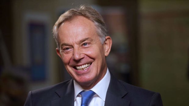 Denies affair ... Tony Blair, former UK prime minister, is the godfather to the Murdoch's eldest daughter Grace.