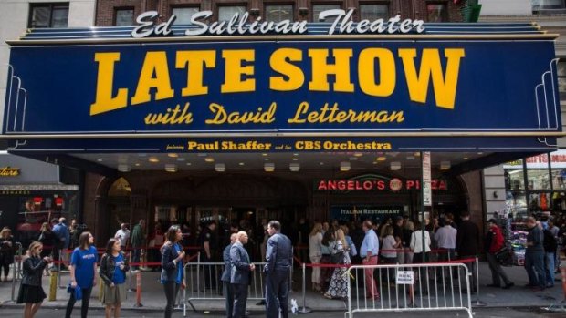 The Ed Sullivan Theater, where <I>The Late Show with David Letterman</i> is filmed, just before the final show with David Letterman.