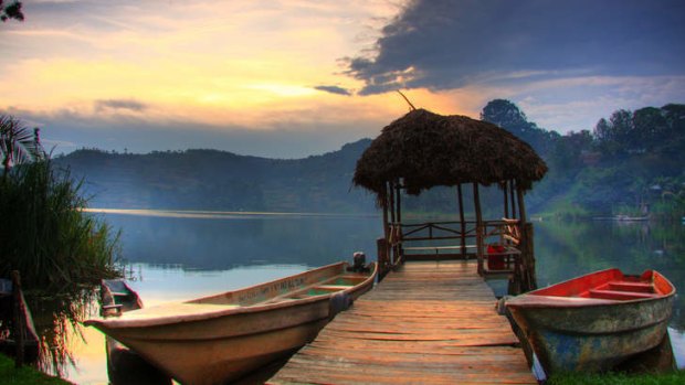 Lake Bunyonyi in Uganda.