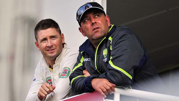 Darren Lehmann (right) outlined his coaching and team management philosophies.