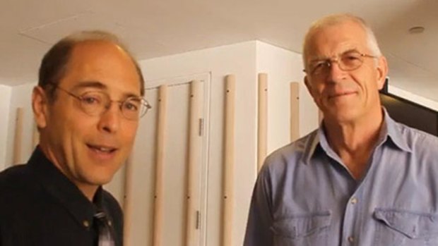 The YouTube footage of Richard Cage (left) and Jan Utzon.