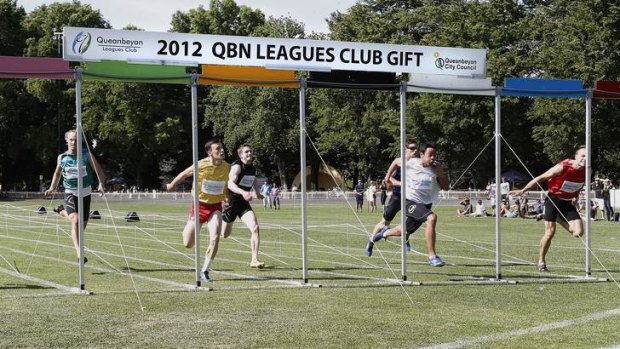 The final of the Queanbeyan Gift that was won by Dean Scarff, second from right in white.