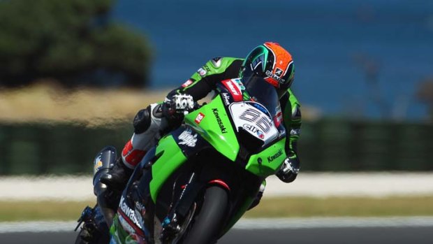 Top spot: Briton Tom Sykes will start from pole in today's superbike race.