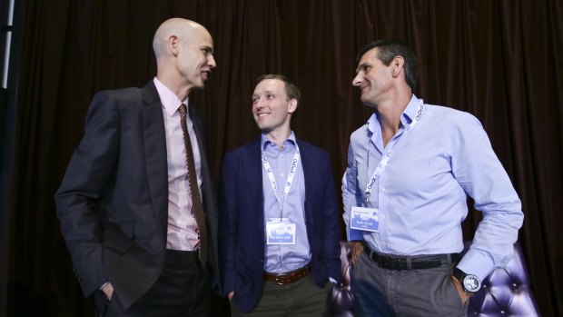 (left to right) Ben Perham from Macquarie Bank, Toby Norton-Smith from CBA and Martin Barrett from AusWide Bank at the  ALTFI AUSTRALASIA SUMMIT 2016 in Sydney.